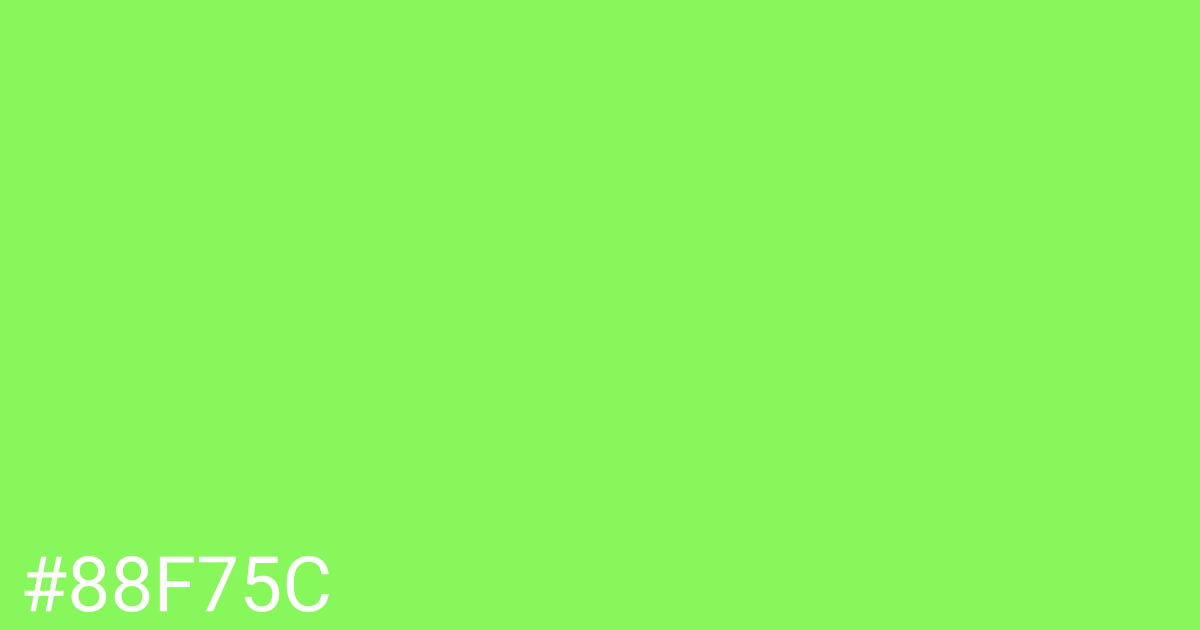 Hex color #88f75c graphic