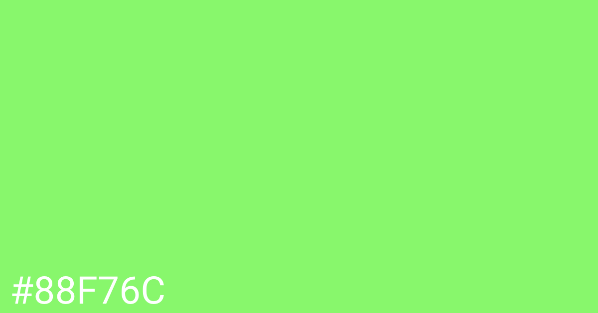 Hex color #88f76c graphic