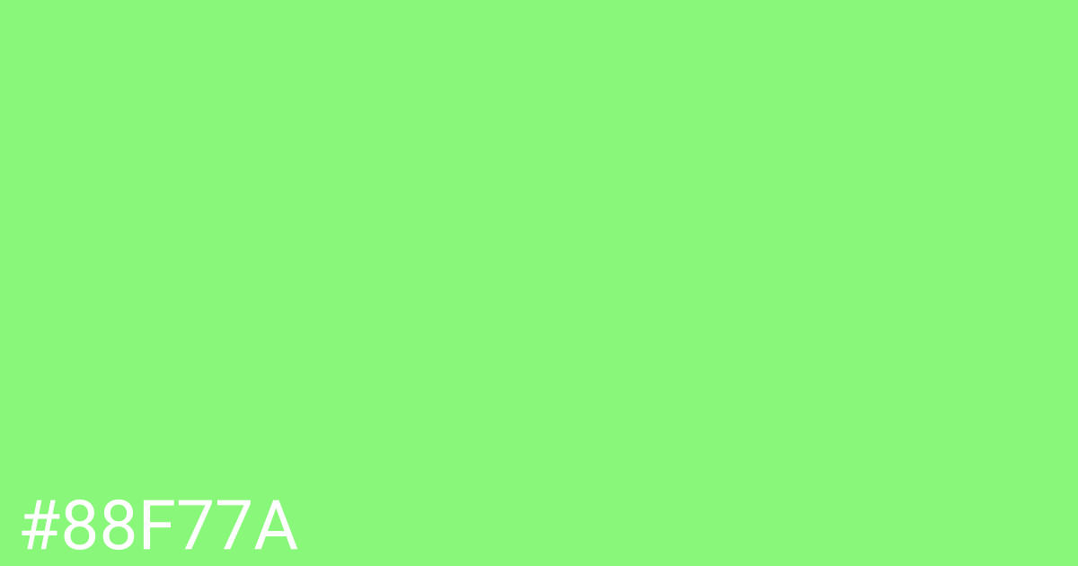 Hex color #88f77a graphic