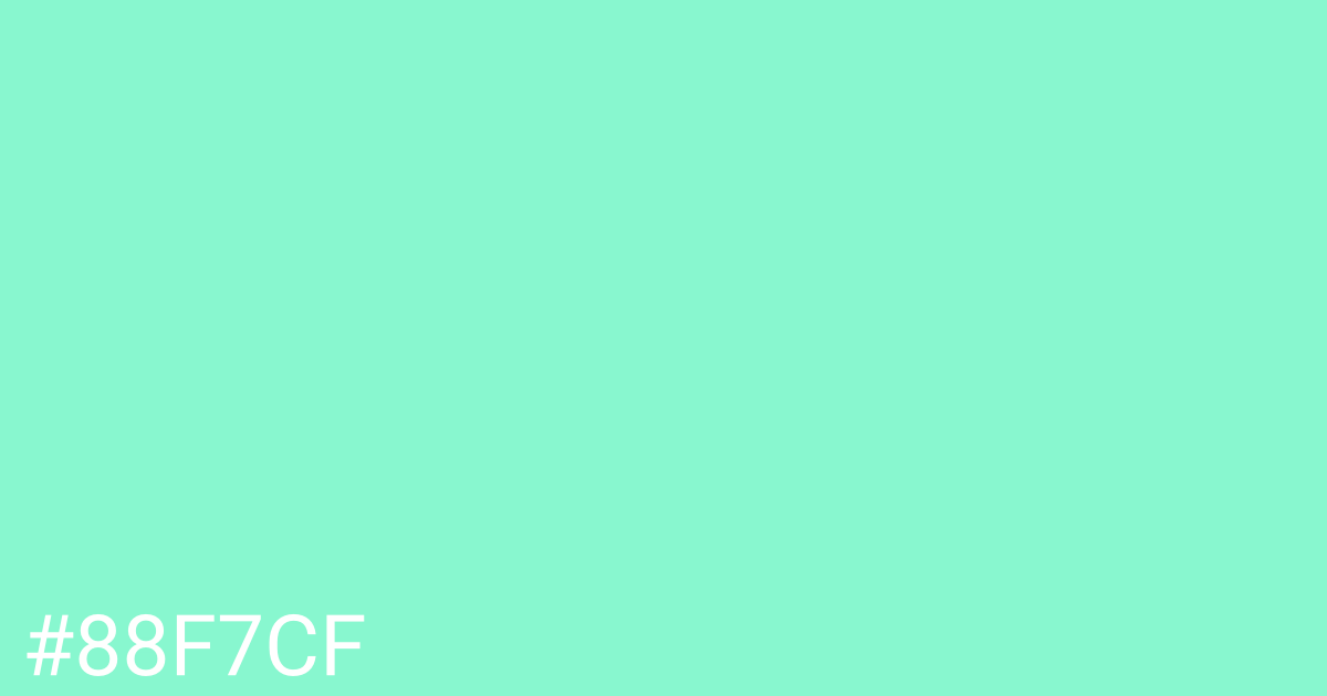 Hex color #88f7cf graphic