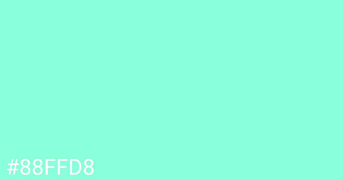Hex color #88ffd8 graphic