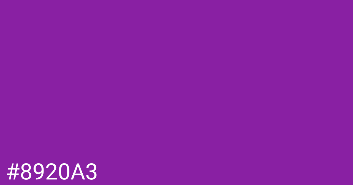 Hex color #8920a3 graphic