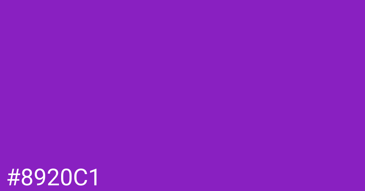 Hex color #8920c1 graphic