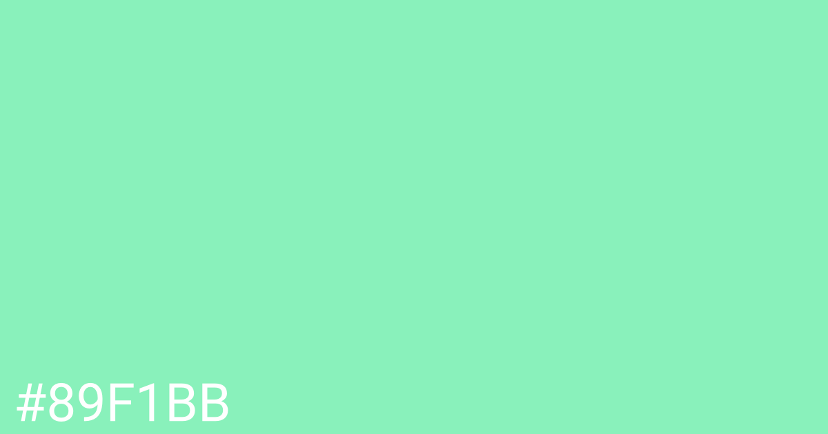 Hex color #89f1bb graphic