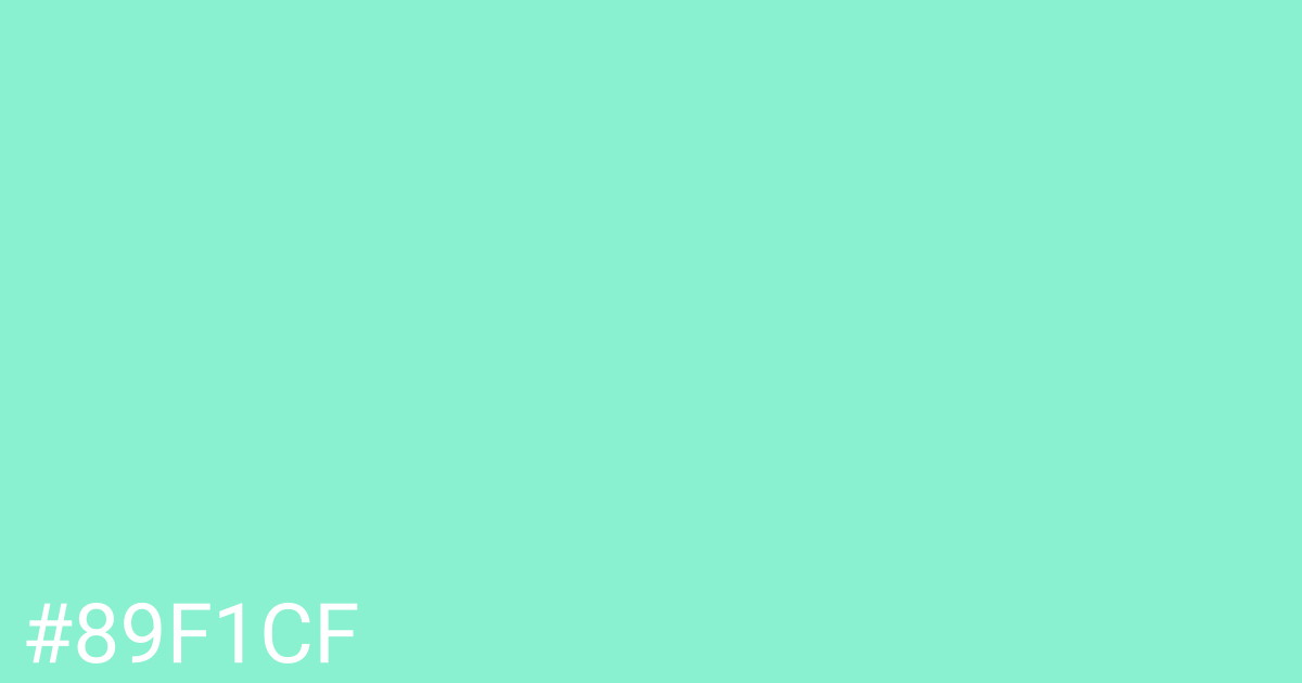 Hex color #89f1cf graphic