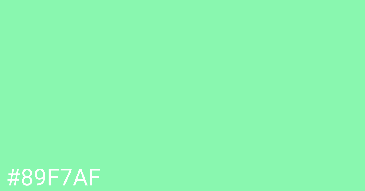 Hex color #89f7af graphic