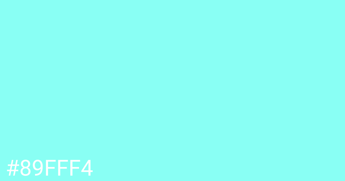 Hex color #89fff4 graphic