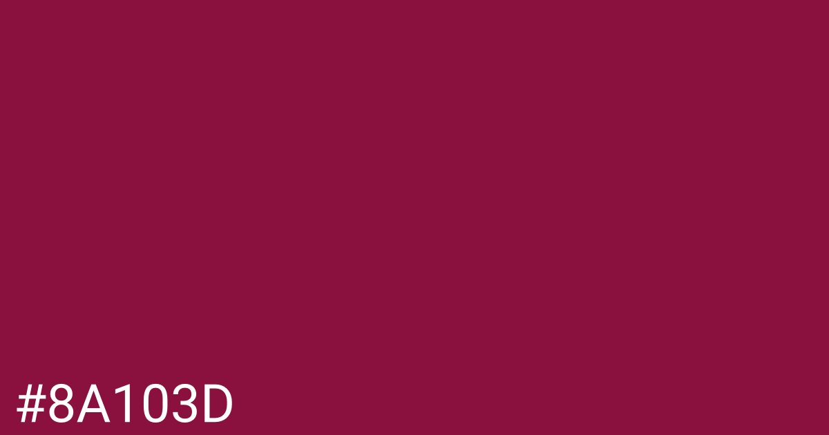 Hex color #8a103d graphic