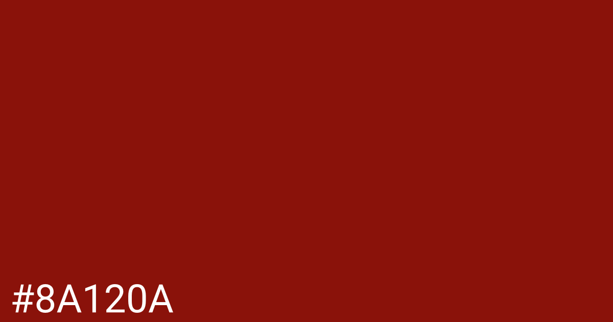 Hex color #8a120a graphic