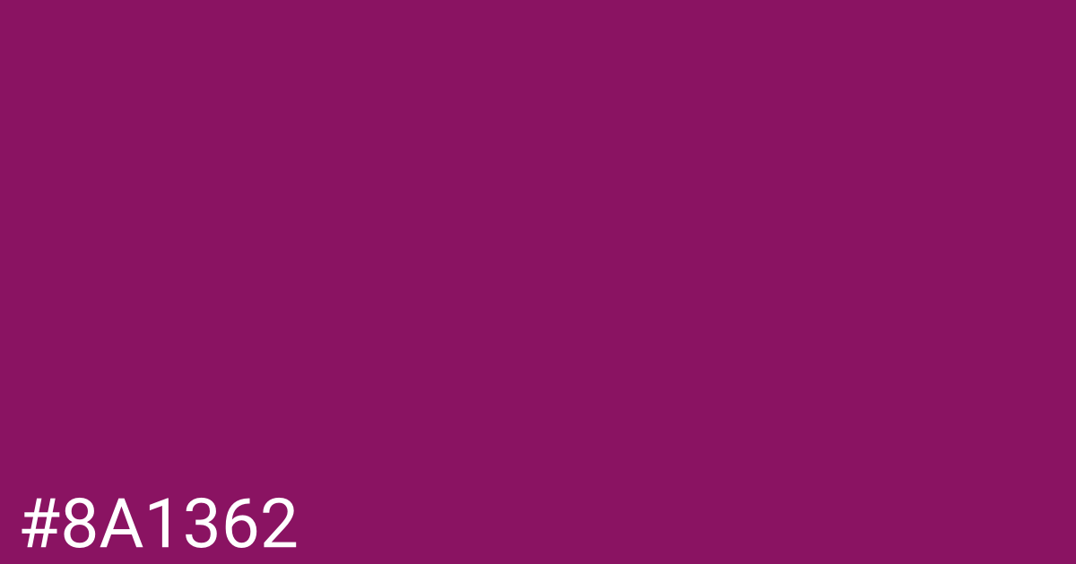 Hex color #8a1362 graphic