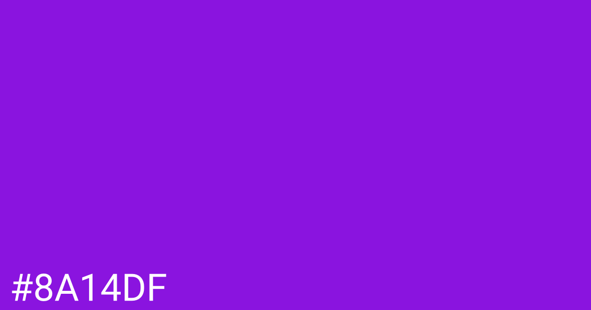 Hex color #8a14df graphic