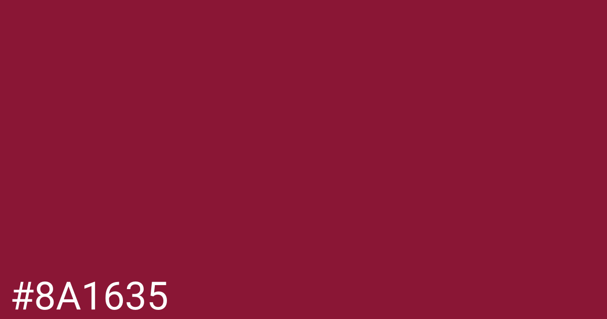 Hex color #8a1635 graphic