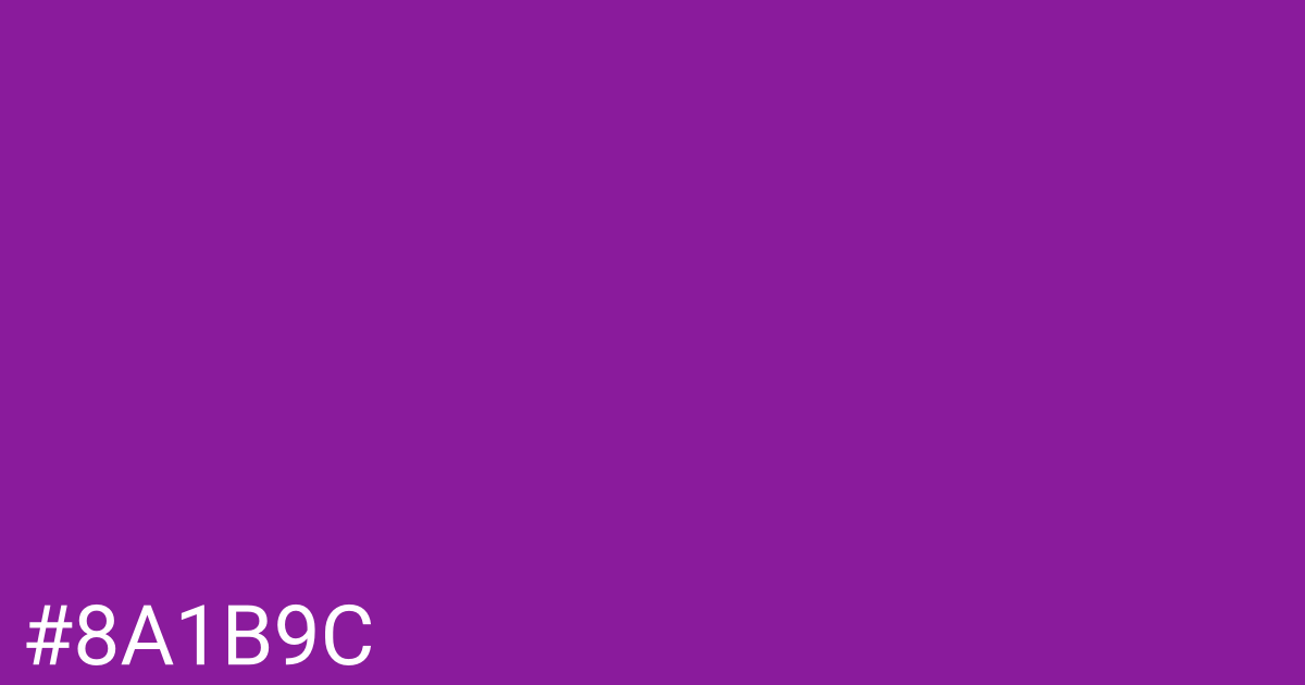 Hex color #8a1b9c graphic