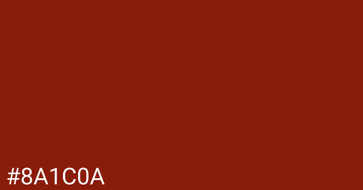 Hex color #8a1c0a graphic