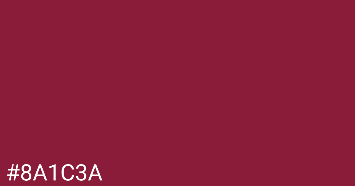 Hex color #8a1c3a graphic
