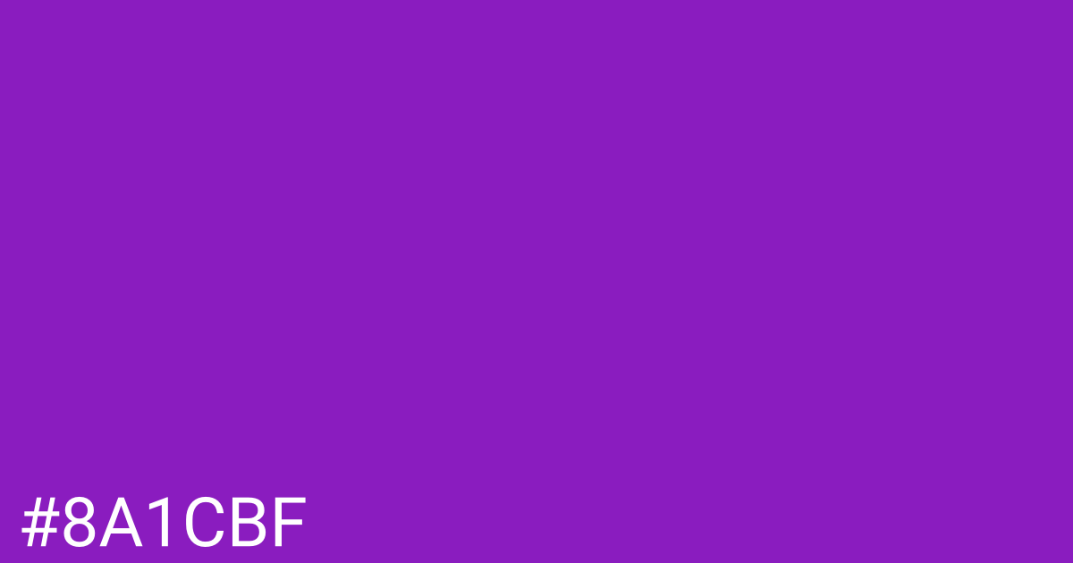 Hex color #8a1cbf graphic