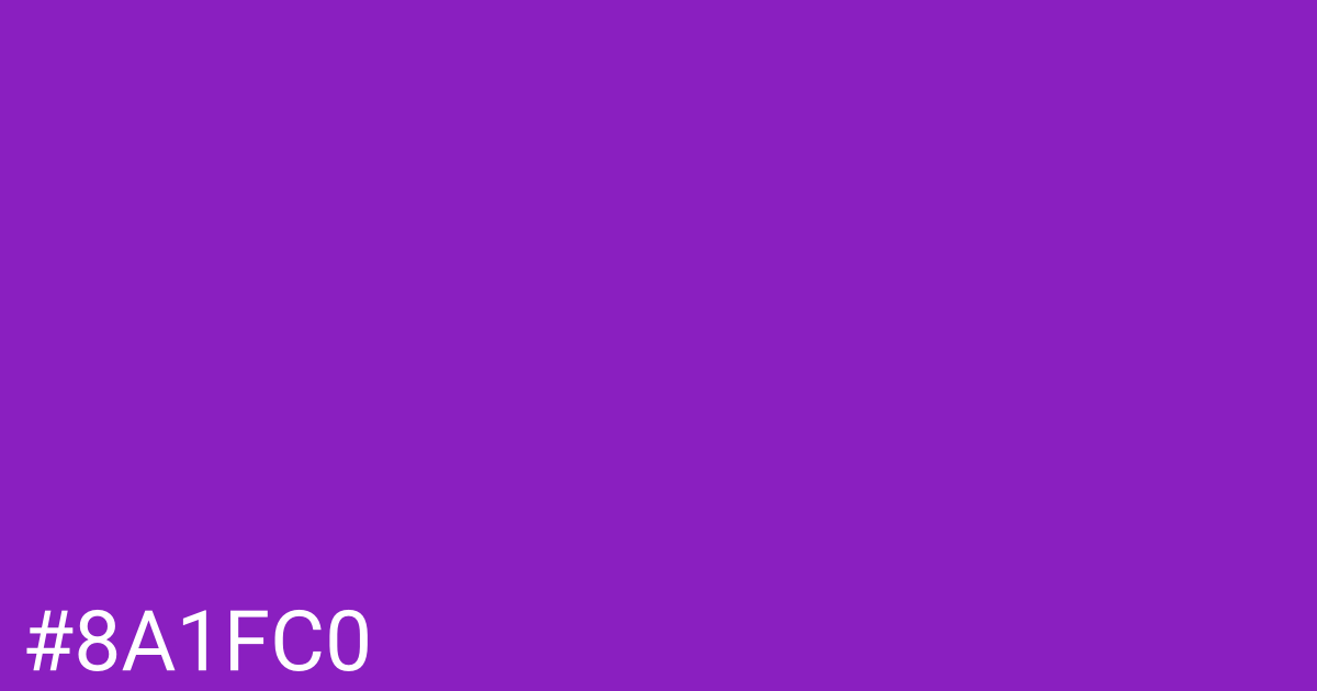 Hex color #8a1fc0 graphic