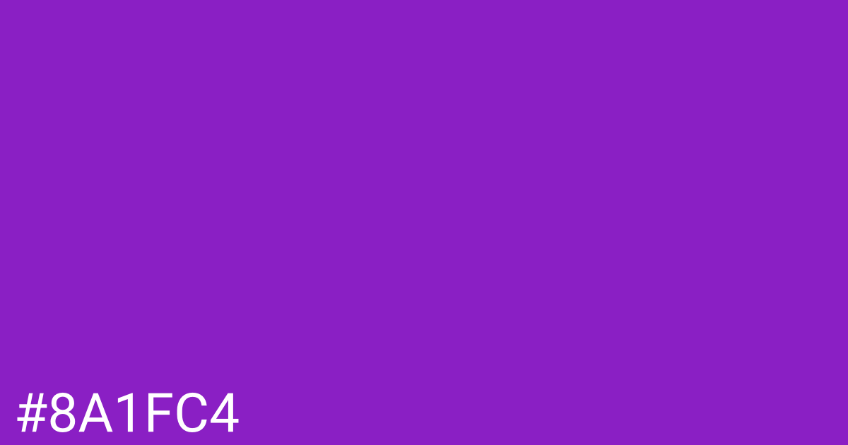 Hex color #8a1fc4 graphic