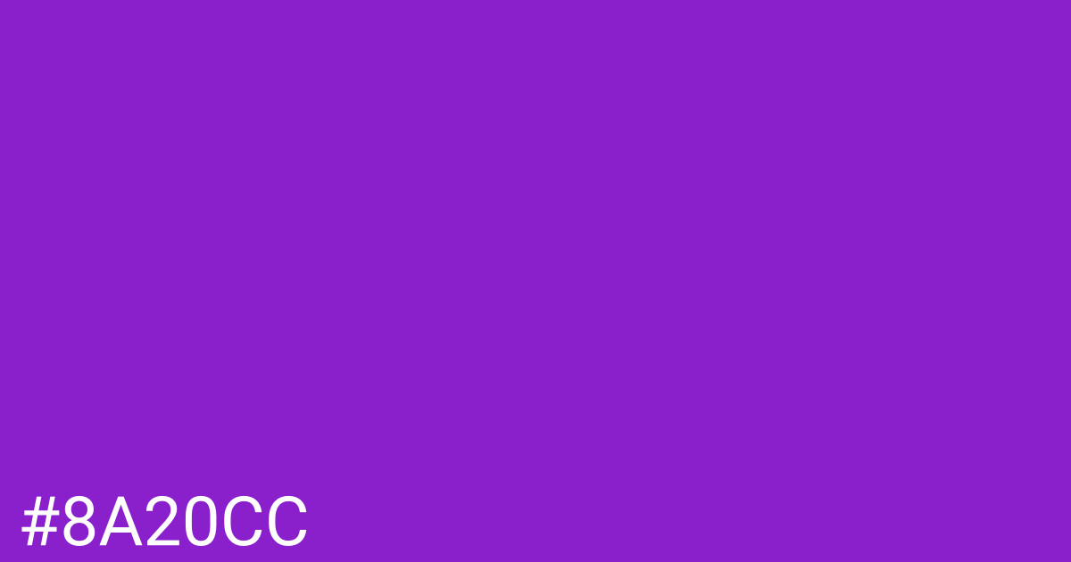 Hex color #8a20cc graphic