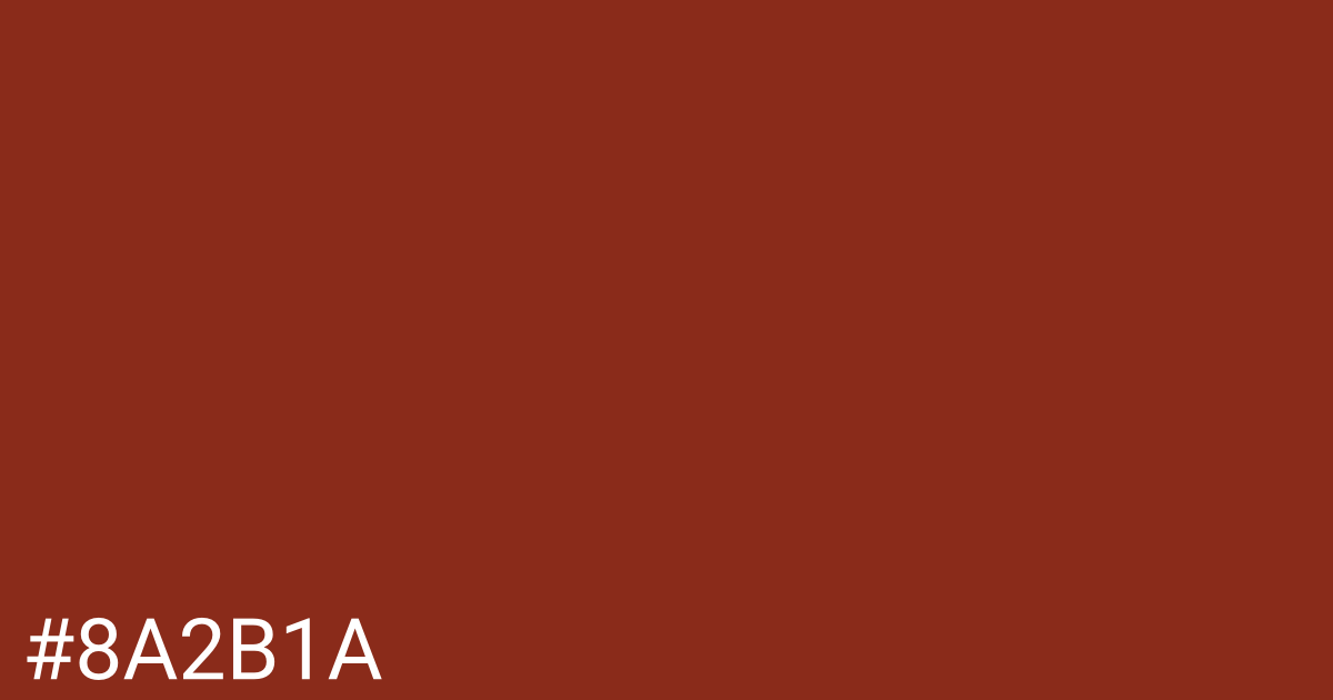 Hex color #8a2b1a graphic