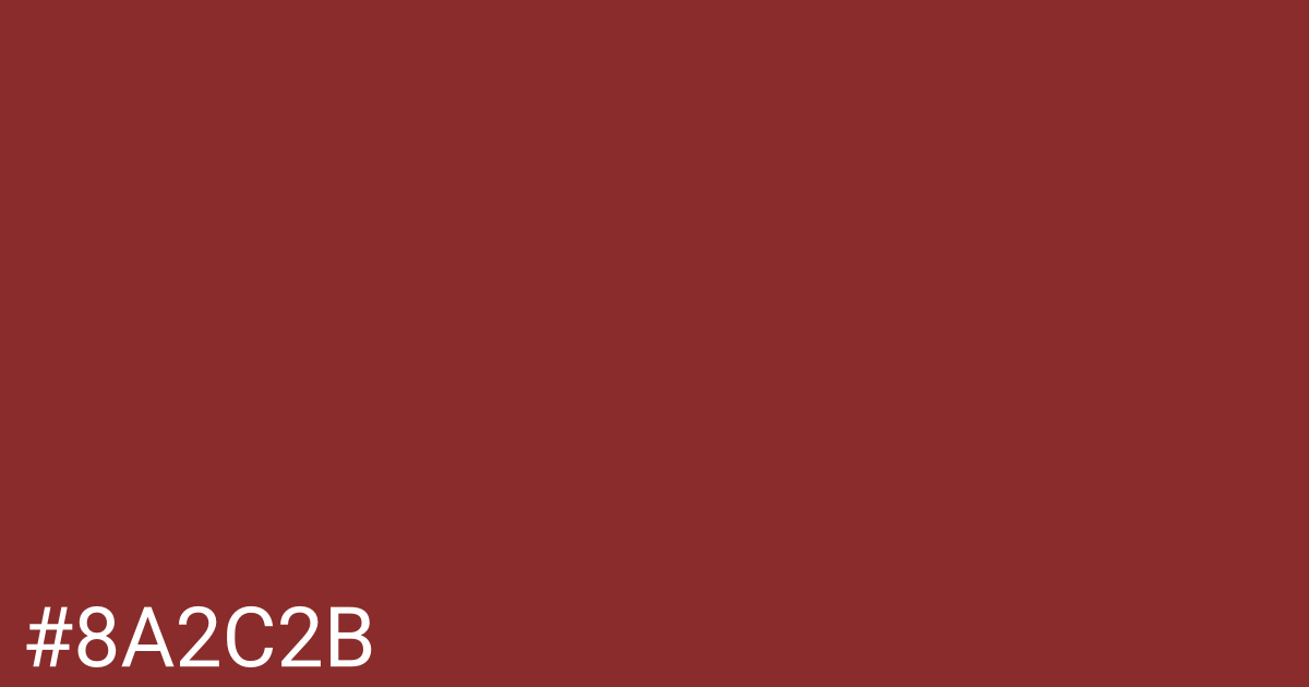 Hex color #8a2c2b graphic