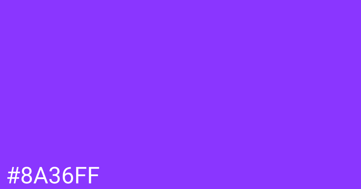 Hex color #8a36ff graphic