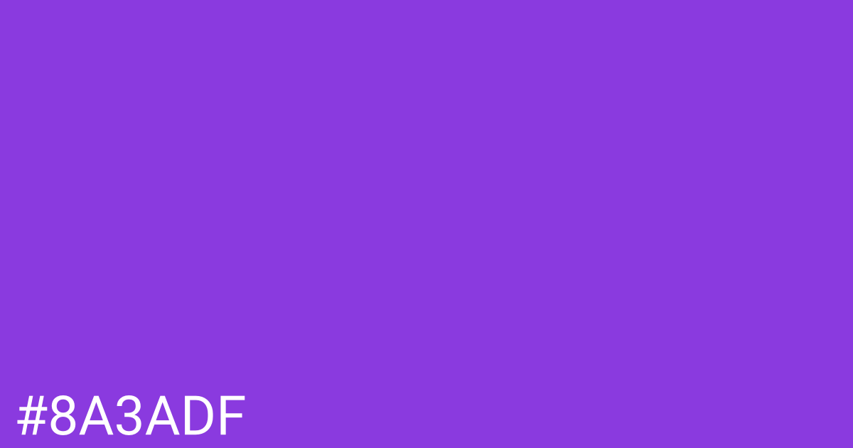 Hex color #8a3adf graphic