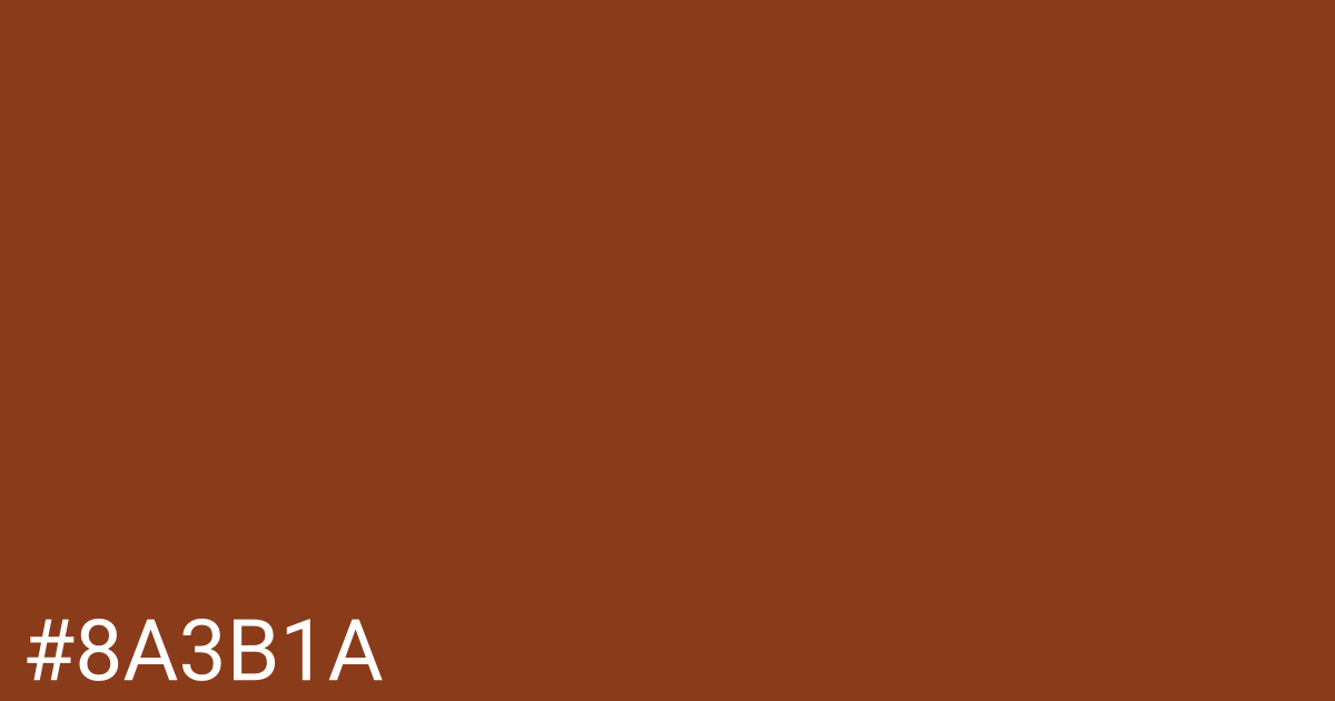Hex color #8a3b1a graphic
