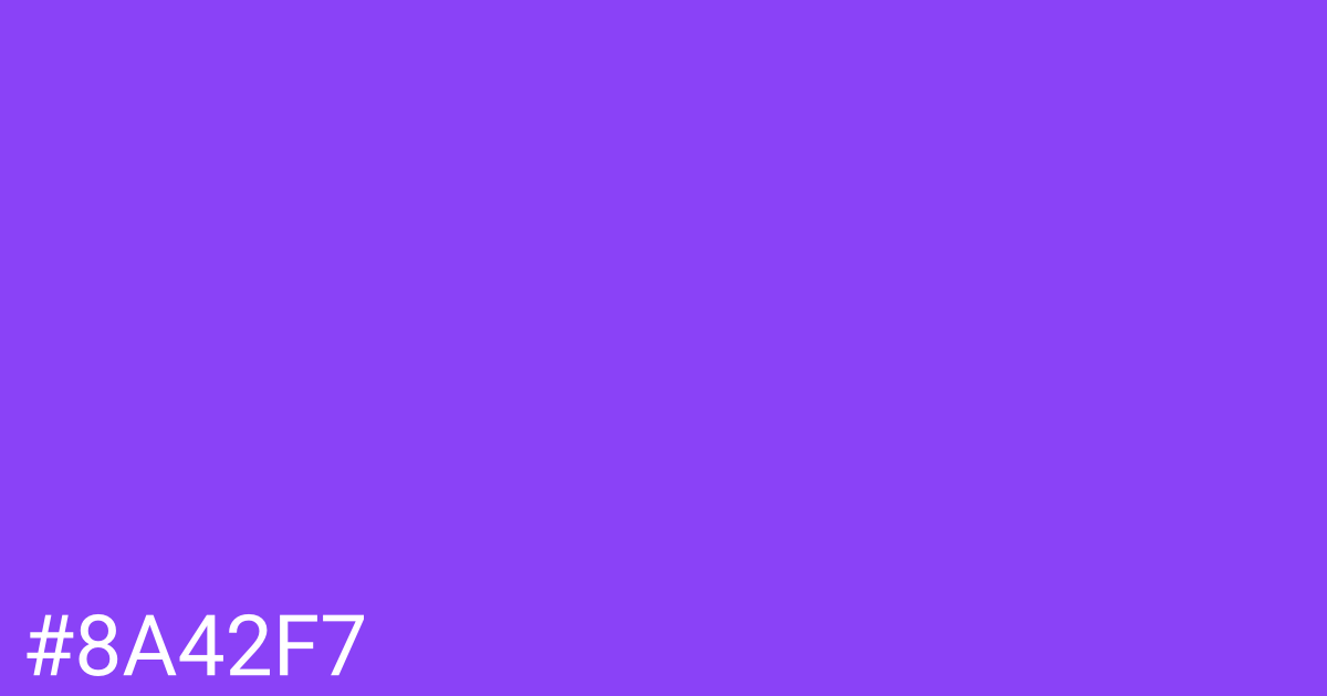 Hex color #8a42f7 graphic