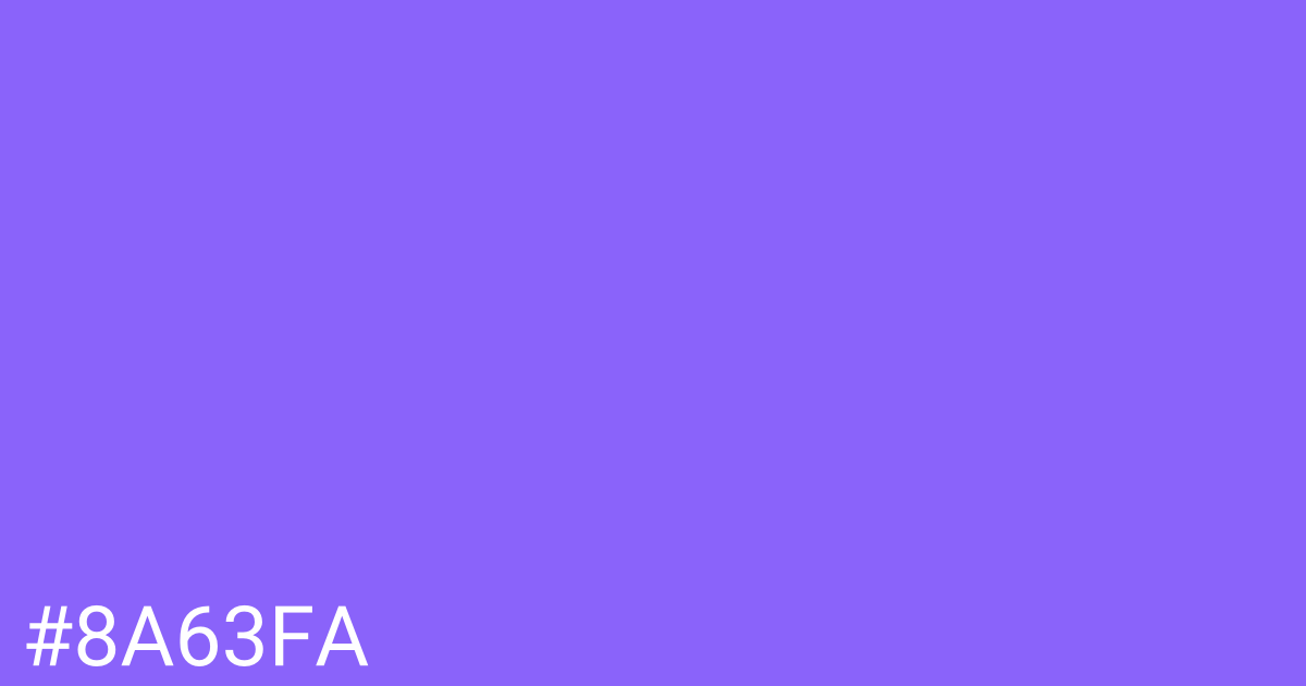 Hex color #8a63fa graphic