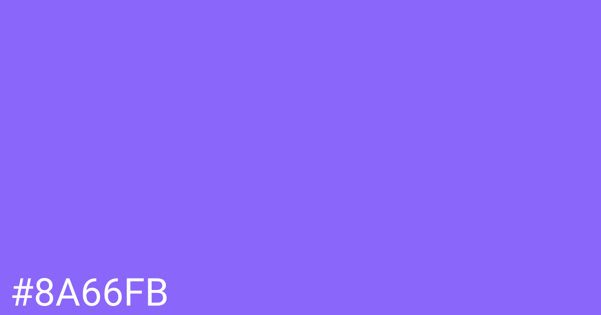 Hex color #8a66fb graphic