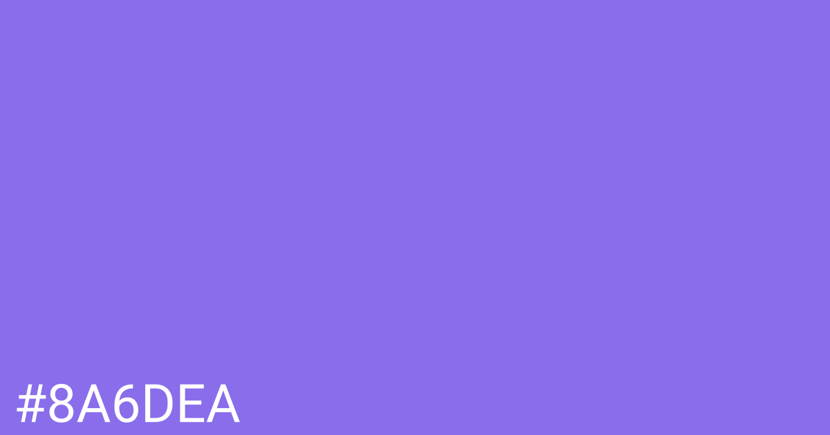 Hex color #8a6dea graphic