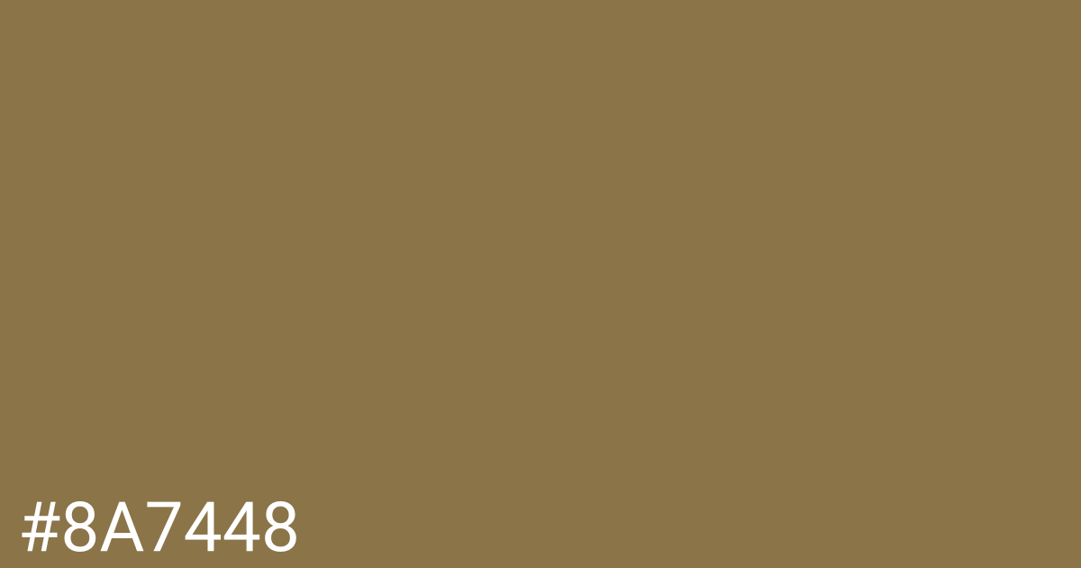 Hex color #8a7448 graphic