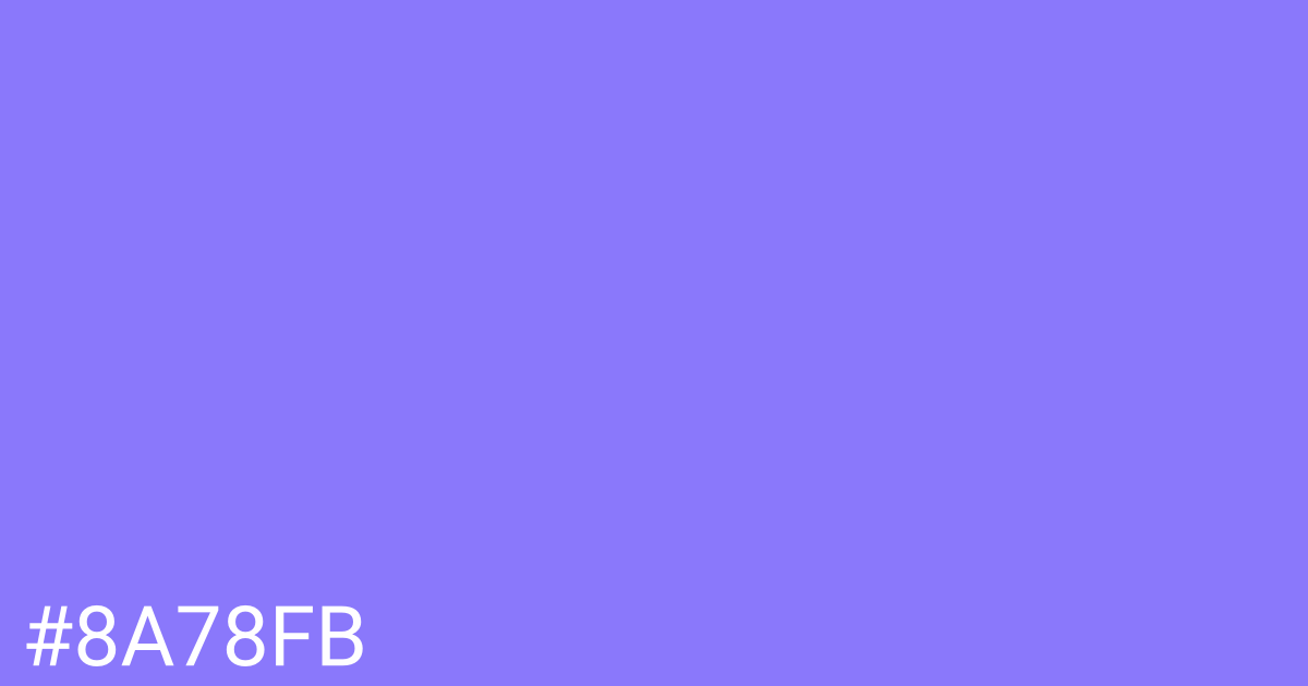 Hex color #8a78fb graphic