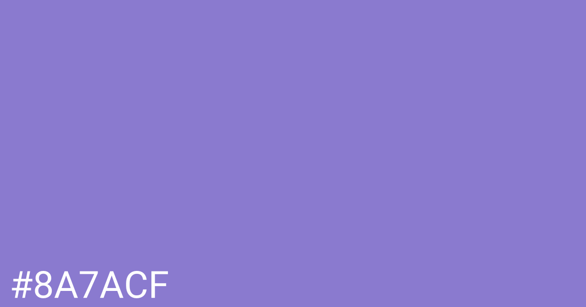 Hex color #8a7acf graphic