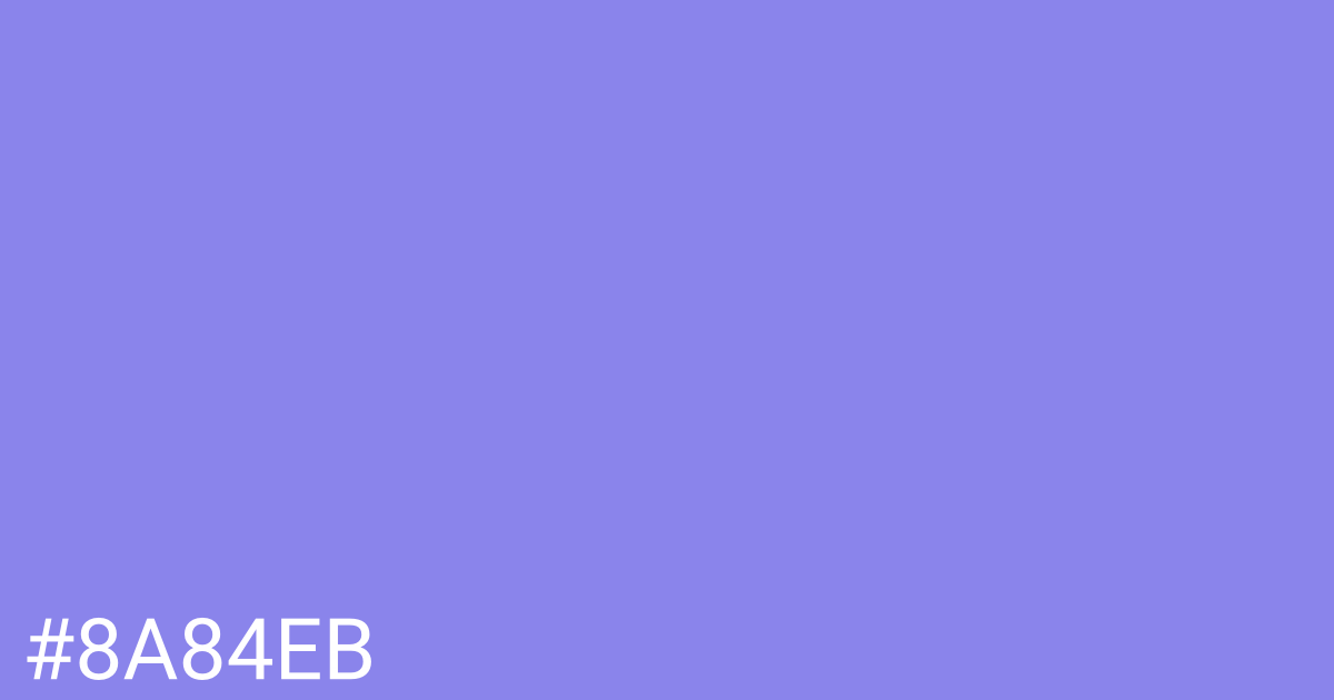 Hex color #8a84eb graphic