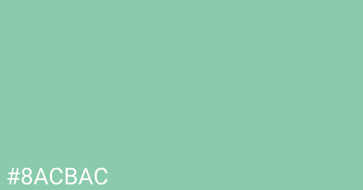 Hex color #8acbac graphic