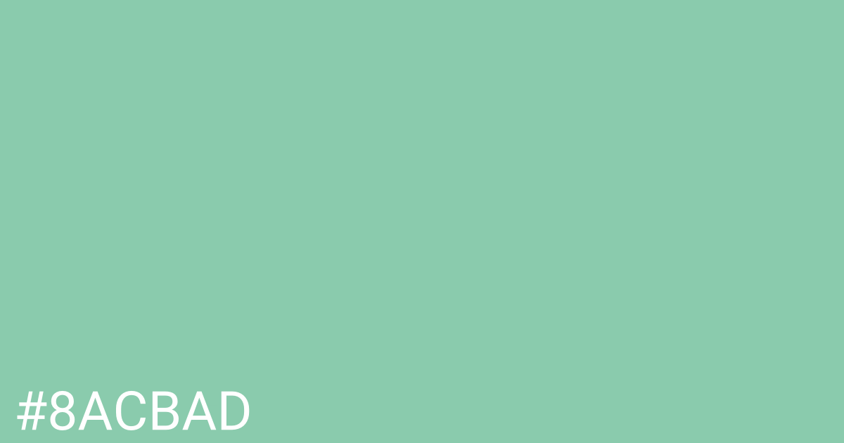 Hex color #8acbad graphic
