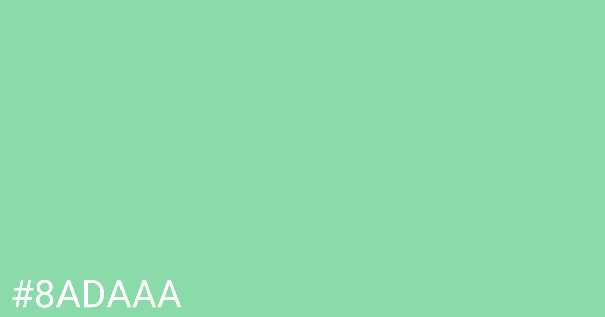 Hex color #8adaaa graphic