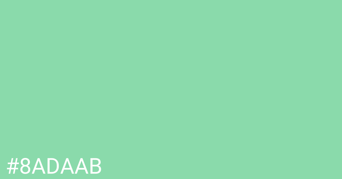 Hex color #8adaab graphic