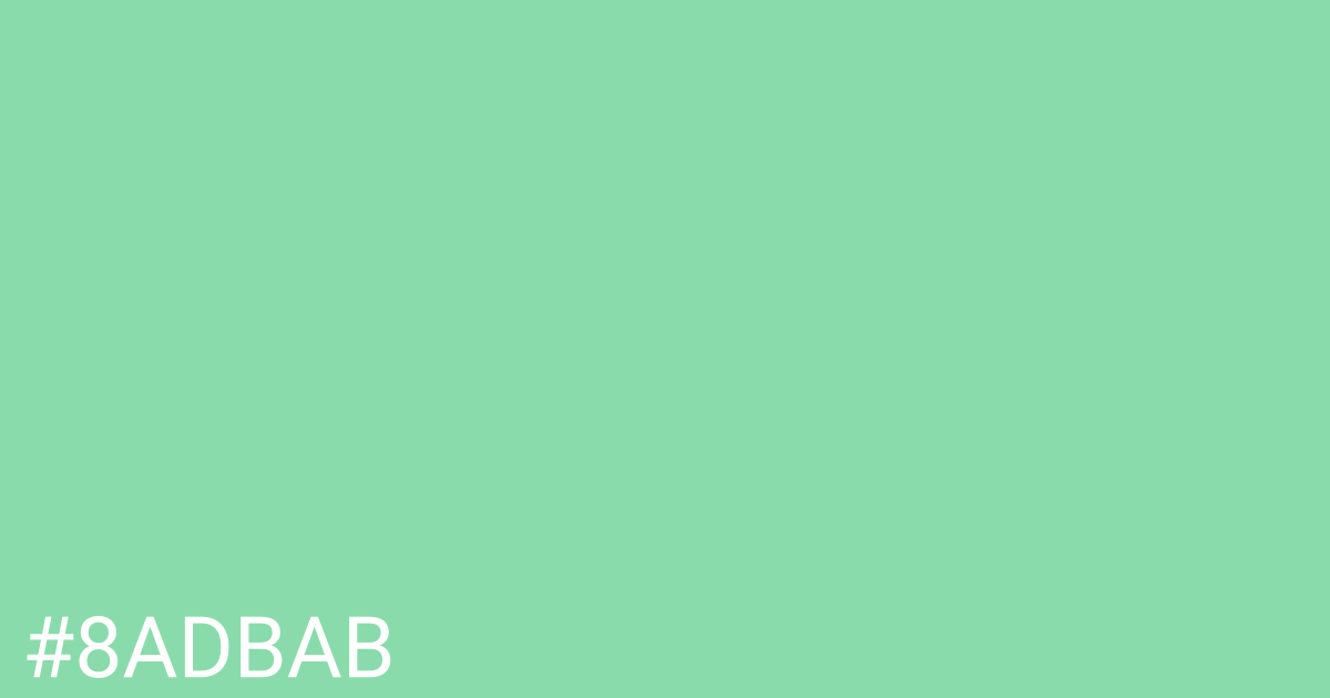 Hex color #8adbab graphic