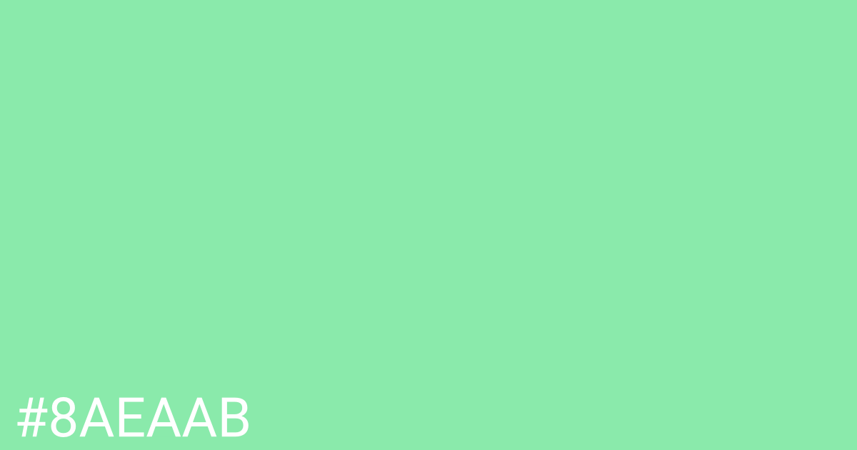 Hex color #8aeaab graphic