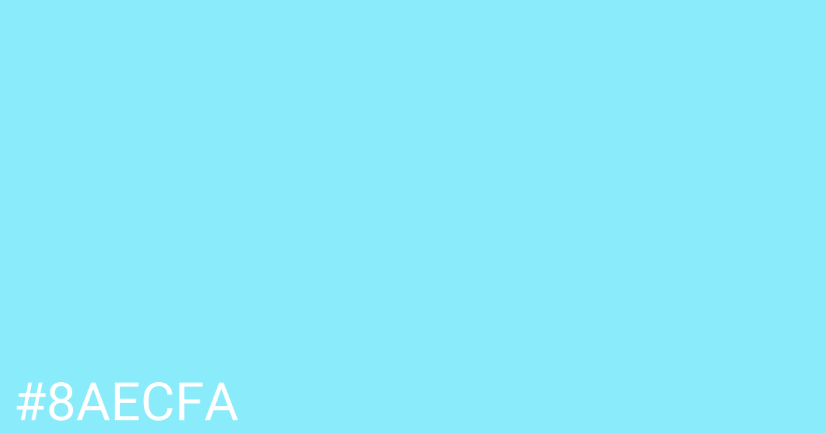 Hex color #8aecfa graphic