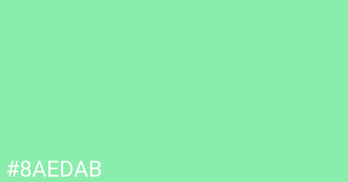 Hex color #8aedab graphic