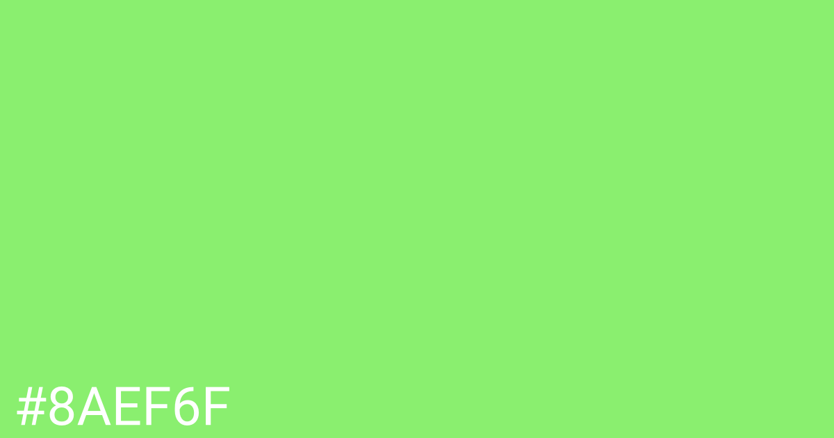 Hex color #8aef6f graphic