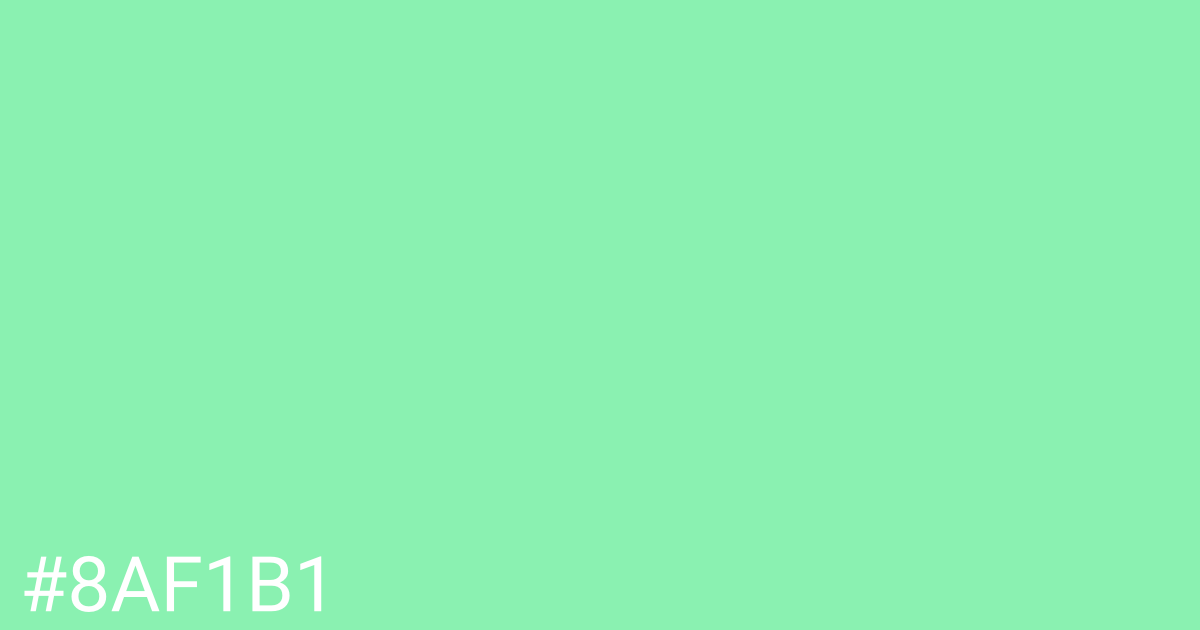 Hex color #8af1b1 graphic