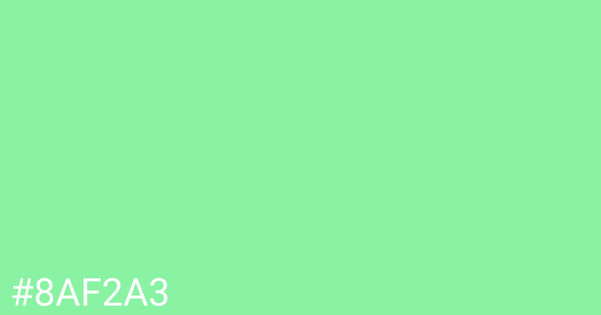 Hex color #8af2a3 graphic