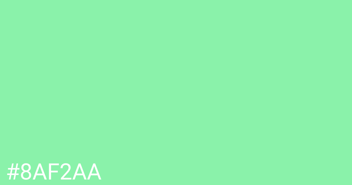 Hex color #8af2aa graphic