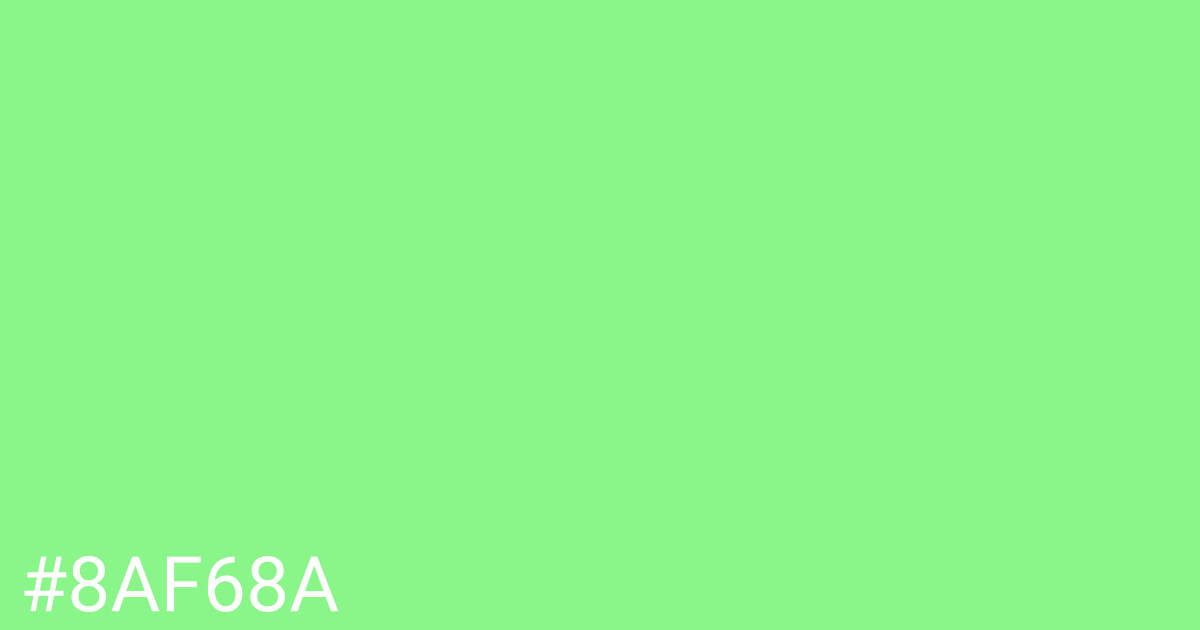 Hex color #8af68a graphic