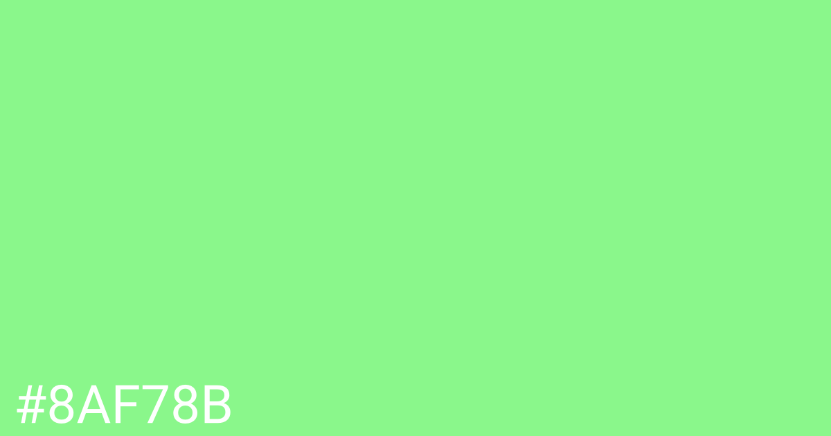 Hex color #8af78b graphic